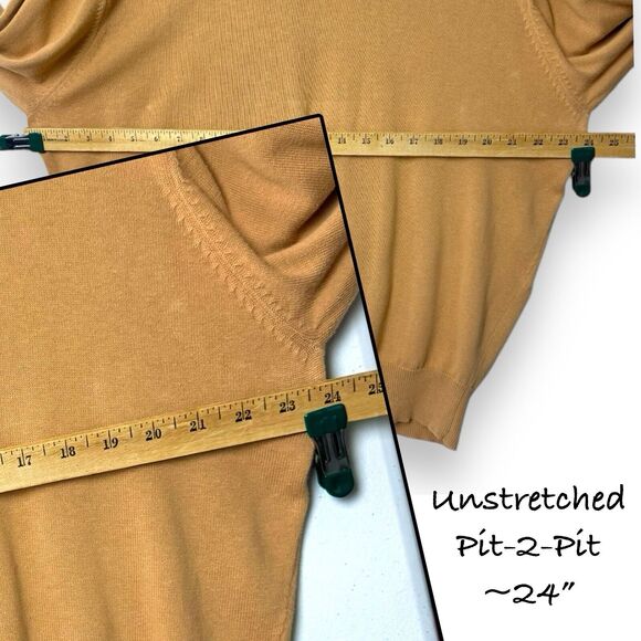 VTG Brooks Brothers Golf Sweater Pullover Men L Gold Preppy Academia Minimalist - Picture 4 of 10